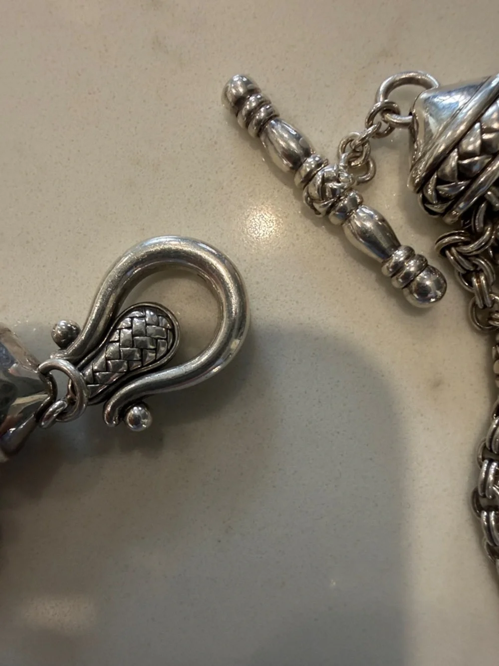 Scott Kay Sterling Multi-Strand Silver Toggle Necklace - Picture 2 of 4